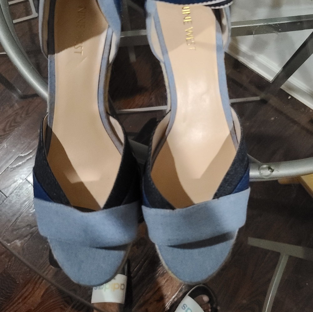 Ninewest Denim Wrap Sandals